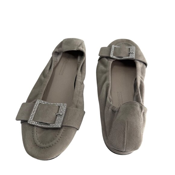 Kennel & Schmenger Gray Suede Womens Loafers With Rhinestone Buckle - Picture 2 of 10